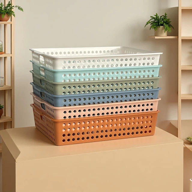 Alt view image 7 of 7 - 6 Pack Plastic Turn in Paper Trays for Classroom, Storage Bin Baskets, Boho Organizing Desk Organizers for School Supplies, Classroom Organization and Storage Tray Holds 4A Paper