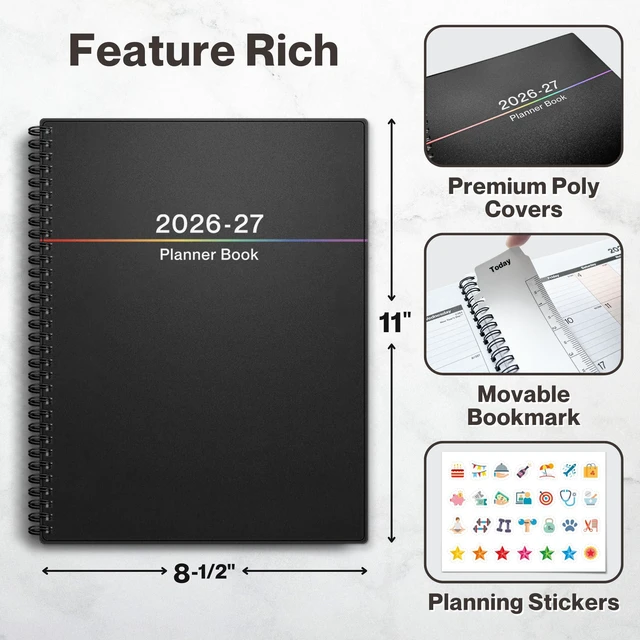 Alt view image 3 of 7 - 2026-2027 Planner 8.5x11, Weekly Monthly Academic Planner Large 8.5x11 planner provides ample writing space for appointments, goals, schedules, and reminders