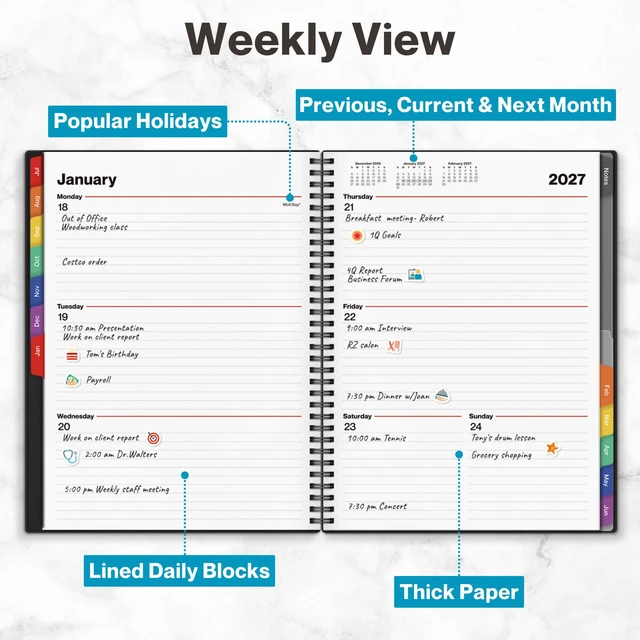 Alt view image 5 of 7 - 2026-2027 Planner 8.5x11, Weekly Monthly Academic Planner Large 8.5x11 planner provides ample writing space for appointments, goals, schedules, and reminders