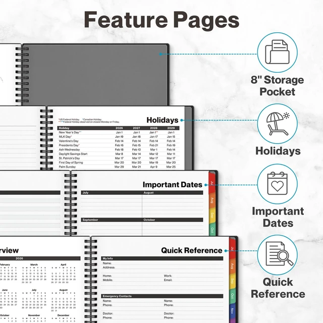 Alt view image 7 of 7 - 2026-2027 Planner 8.5x11, Weekly Monthly Academic Planner Large 8.5x11 planner provides ample writing space for appointments, goals, schedules, and reminders