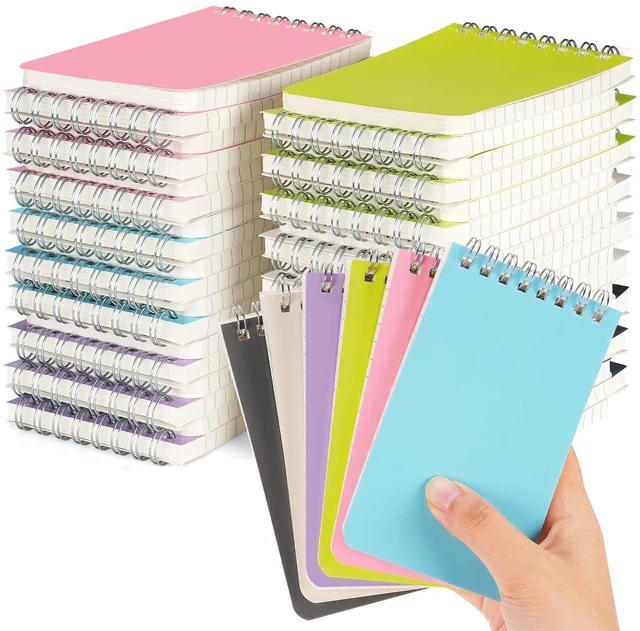 Main image of 42 Packs Small Notebooks Bulk, 6 Assorted Colors 3x5 Inch Mini Top Bound Spiral Notepads, 60 Sheets/120 Pages 80GSM Memo Pads for College, School, Office, Home