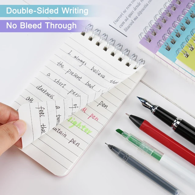 Alt view image 4 of 7 - 42 Packs Small Notebooks Bulk, 6 Assorted Colors 3x5 Inch Mini Top Bound Spiral Notepads, 60 Sheets/120 Pages 80GSM Memo Pads for College, School, Office, Home