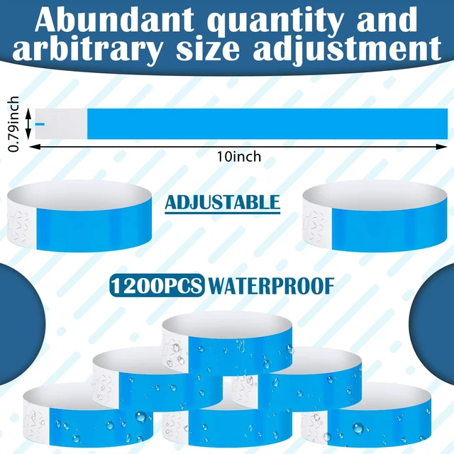 Alt view image 2 of 6 - 2400 Pack Paper Wristbands,Blue