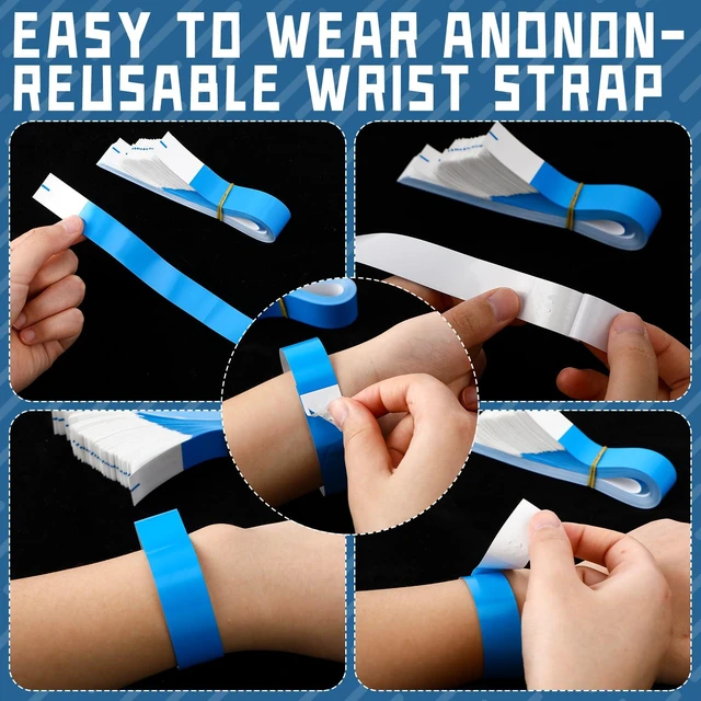 Alt view image 3 of 6 - 2400 Pack Paper Wristbands,Blue