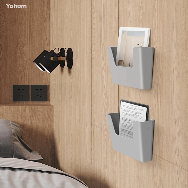 Alt view image 6 of 6 - Adhesive File Holder Plastic Document Folder Door No Drilling Mount Mail Magazine Organizer A4 Filing Envelopes Folder, Office Wall Mount Single Pocket(GREY, 3 PCS)