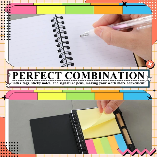 Alt view image 3 of 7 - 50 Pack Lined Spiral Notebook Bulk Small Notepad and Pen Set Steno Pads Lined Notepad Bulk, Black Pocket Notebook, For Business Office School Supplies