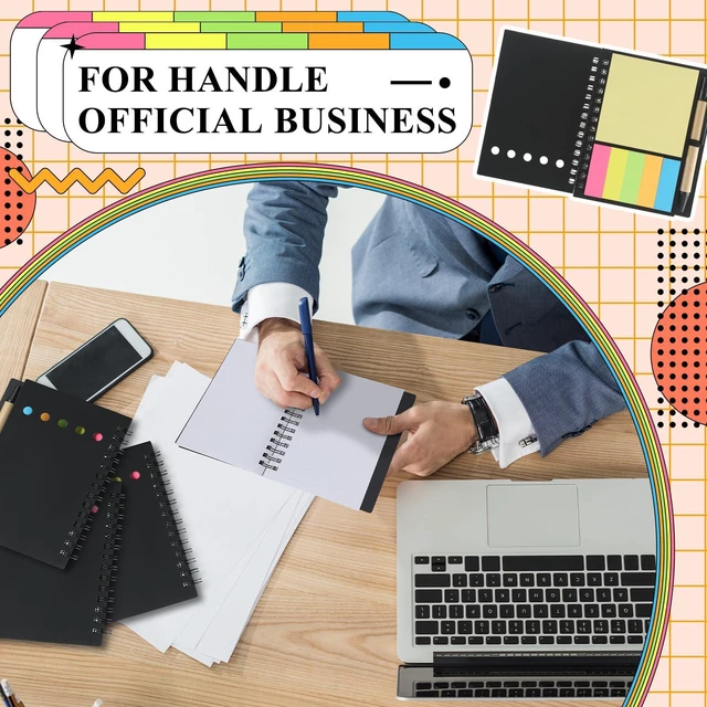 Alt view image 4 of 7 - 50 Pack Lined Spiral Notebook Bulk Small Notepad and Pen Set Steno Pads Lined Notepad Bulk, Black Pocket Notebook, For Business Office School Supplies