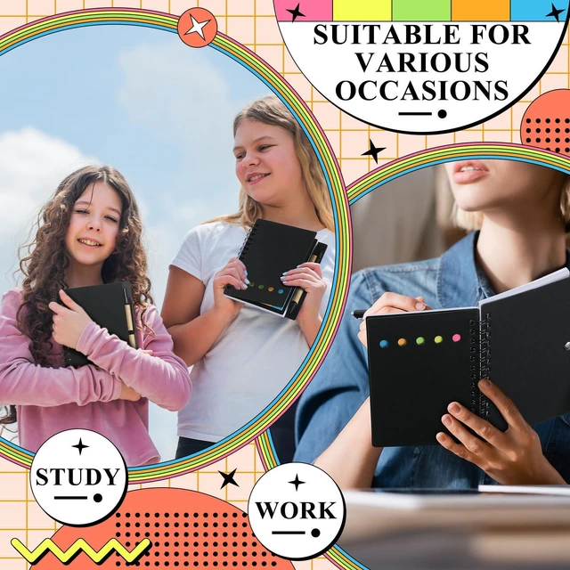 Alt view image 5 of 7 - 50 Pack Lined Spiral Notebook Bulk Small Notepad and Pen Set Steno Pads Lined Notepad Bulk, Black Pocket Notebook, For Business Office School Supplies