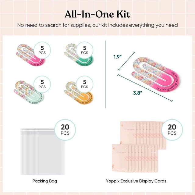 Alt view image 2 of 6 - 20 Set Jumbo Faith Acrylic Paper Clips with 20 Pcs Back Card, Inspirational Scripture Paperclip Design for OThanksgiving, Church Event or Bible Study Gathering Party Gifts