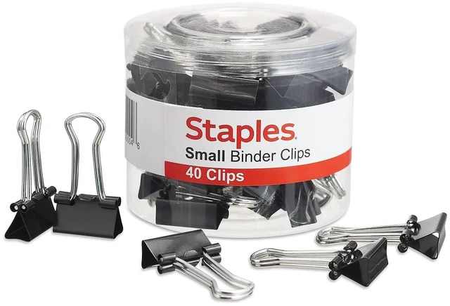 Main image of Binder Clips, Small 0.75 in Width, Black, 120-Pack Compact clips for paper stacks and everyday office filing