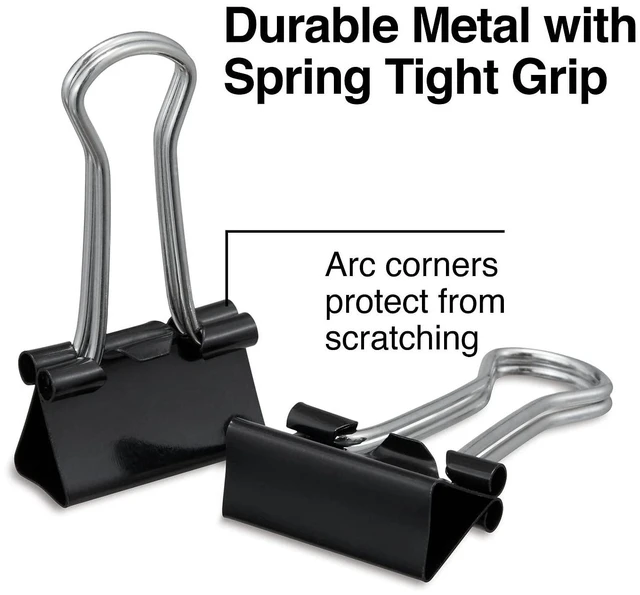 Alt view image 2 of 5 - Binder Clips, Small 0.75 in Width, Black, 120-Pack Compact clips for paper stacks and everyday office filing