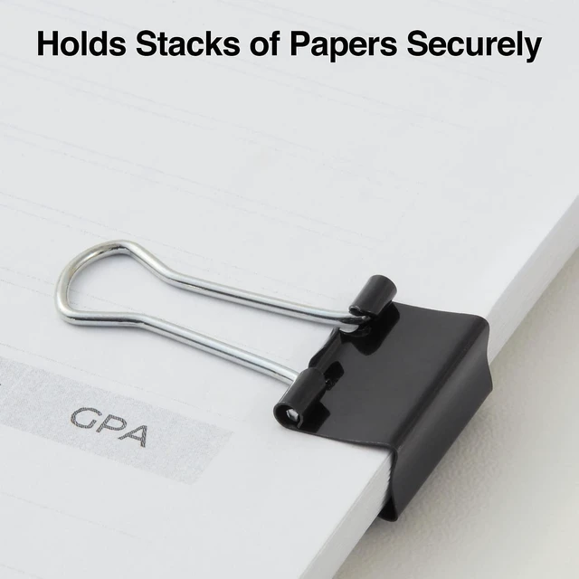 Alt view image 3 of 5 - Binder Clips, Small 0.75 in Width, Black, 120-Pack Compact clips for paper stacks and everyday office filing