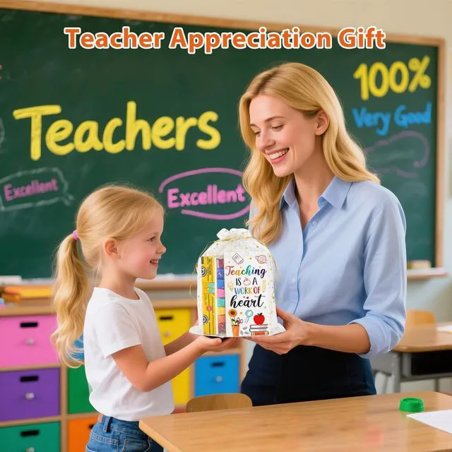 Alt view image 2 of 7 - Teacher Back to School Appreciation Birthday Gifts for Women First Day of School Gifts for Preschool Teacher, Teacher Stamps, Sticky Self-Stick Notes Pads, Classroom Supplies Must Haves