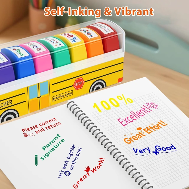 Alt view image 4 of 7 - Teacher Back to School Appreciation Birthday Gifts for Women First Day of School Gifts for Preschool Teacher, Teacher Stamps, Sticky Self-Stick Notes Pads, Classroom Supplies Must Haves