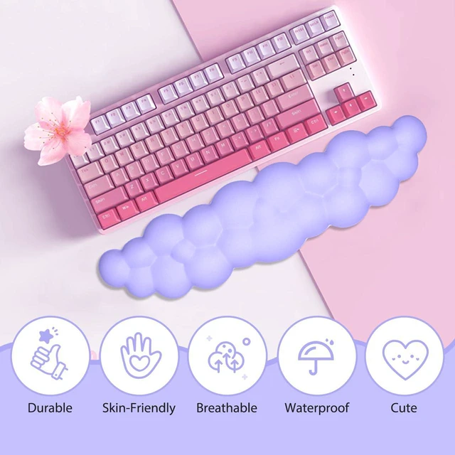 Alt view image 4 of 7 - Upgrade Leather Cloud Wrist Rest for Keyboard and Mouse & Cup Pad Wish Gift-Cute Cloud Shape, Comfortable and dont Irritate to Skin, Non-Slip PU Base,Soft Memory Foam filled for Pain Relief