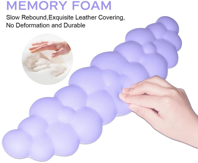 Alt view image 5 of 7 - Upgrade Leather Cloud Wrist Rest for Keyboard and Mouse & Cup Pad Wish Gift-Cute Cloud Shape, Comfortable and dont Irritate to Skin, Non-Slip PU Base,Soft Memory Foam filled for Pain Relief