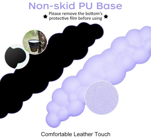 Alt view image 6 of 7 - Upgrade Leather Cloud Wrist Rest for Keyboard and Mouse & Cup Pad Wish Gift-Cute Cloud Shape, Comfortable and dont Irritate to Skin, Non-Slip PU Base,Soft Memory Foam filled for Pain Relief