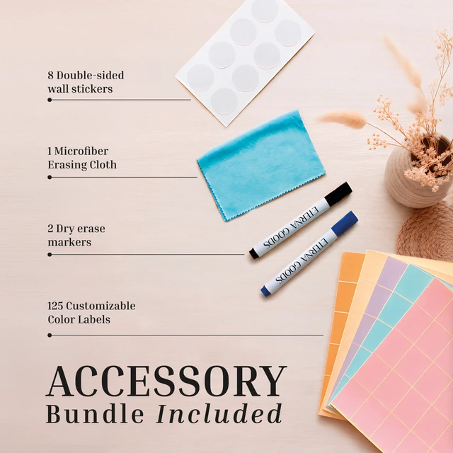 Alt view image 4 of 7 - Undated Giant Wall Calendar | 4ft x 3ft Full-Year Dry Erase Planner Start Anytime, Own The Year Jumbo Whiteboard Wall Calendar, Includes Markers, Stickers & Mounting Kit, for Home or Office