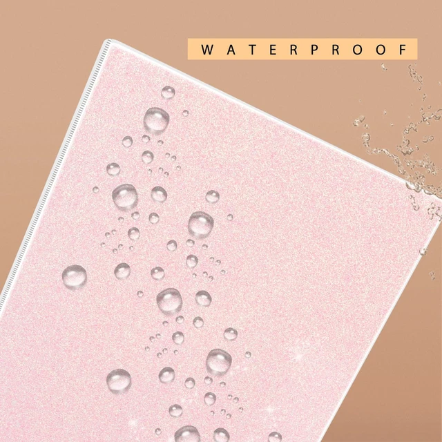 Alt view image 3 of 7 - Glitter 1 Inch Binder Organizer (10.5'' x 11.5'') - Waterproof Durable View Binder, Holds 8.5'' x 11'' Letter Size 300 Pages, Pale Pink