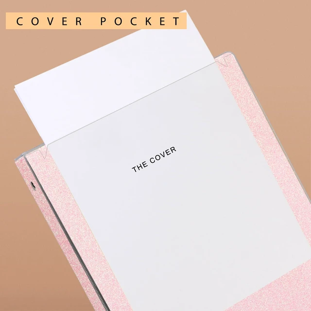 Alt view image 5 of 7 - Glitter 1 Inch Binder Organizer (10.5'' x 11.5'') - Waterproof Durable View Binder, Holds 8.5'' x 11'' Letter Size 300 Pages, Pale Pink