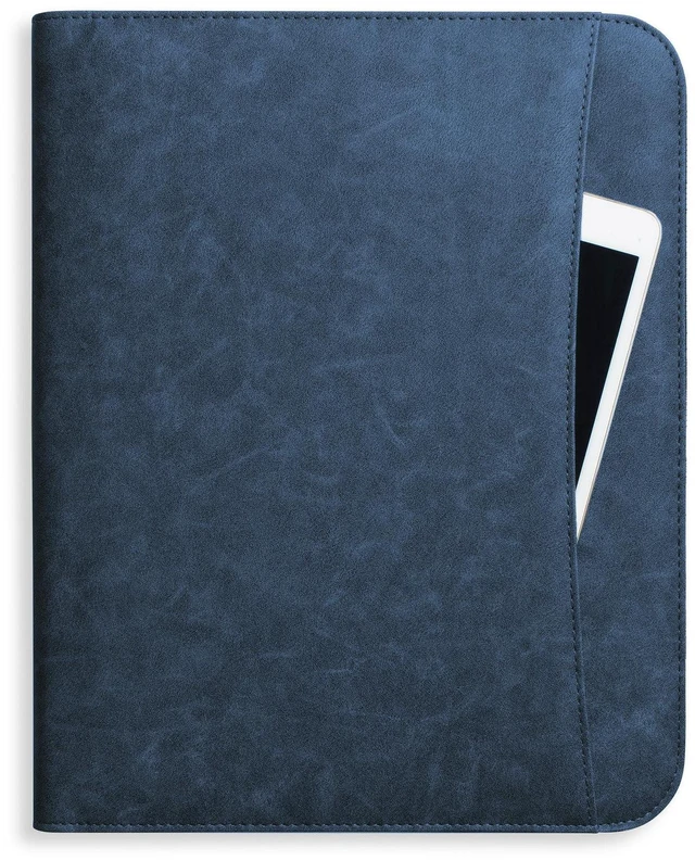 Alt view image 3 of 7 - Portfolio Binder, Slim No Ring, Zipper, Vegan Leather, Blue