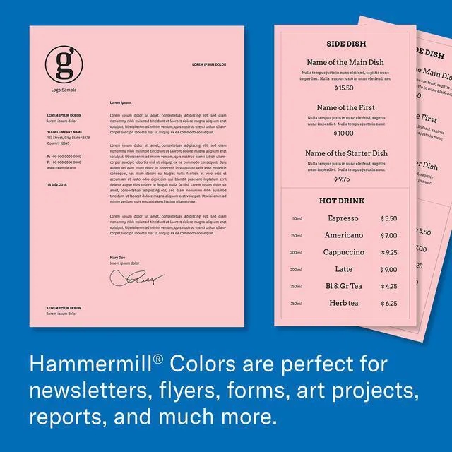 Alt view image 7 of 7 - Colored Paper, 24 lb Pink Printer Paper, 8.5 x 11-1 Ream (500 Sheets) - Made in the USA, Pastel Paper, 104463R