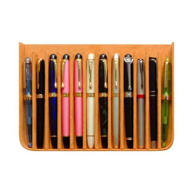 Alt view image 7 of 7 - 12 Slot Fountain Pen Case, Handmade Magnetic,Christmas Gift (brown) Large Capacity Pen Storage for Fountain Pen Collection, Home Office or Business Use