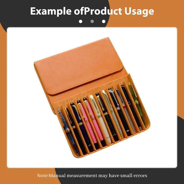 Alt view image 4 of 7 - 12 Slot Fountain Pen Case, Handmade Magnetic,Christmas Gift (brown) Large Capacity Pen Storage for Fountain Pen Collection, Home Office or Business Use