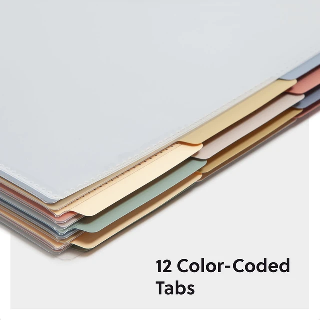 Alt view image 2 of 7 - Project Organizer, Office Supplies, 24 Pockets, Clear Cover with Assorted Bright Tabs, Tear Resistant Poly File Organizer, Document Organizer with 1/3-Cut Tabs, Letter Size (89213)