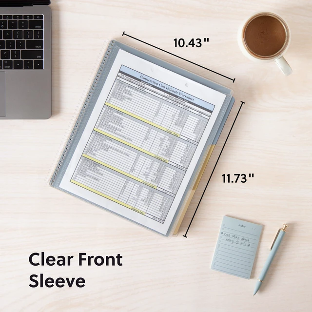 Alt view image 4 of 7 - Project Organizer, Office Supplies, 24 Pockets, Clear Cover with Assorted Bright Tabs, Tear Resistant Poly File Organizer, Document Organizer with 1/3-Cut Tabs, Letter Size (89213)