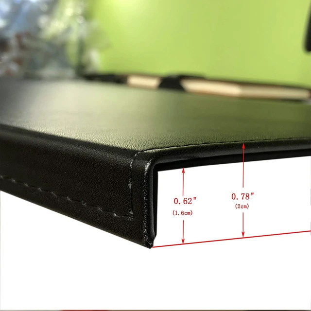 Alt view image 2 of 7 - 35.4"x 18.9" Soft PU Leather Surface Office Desk Mouse Mat Anti-Push Pad with Full Grip Fixation Lip Table Blotter Edge-Locked Protector