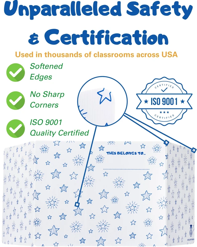 Alt view image 6 of 6 - Privacy Folders for Students, White Desk Dividers, Testing Shields 25 Pack Corrugated plastic, erasable surface, reusable, independent work, study carrels, homeschool, focus barriers