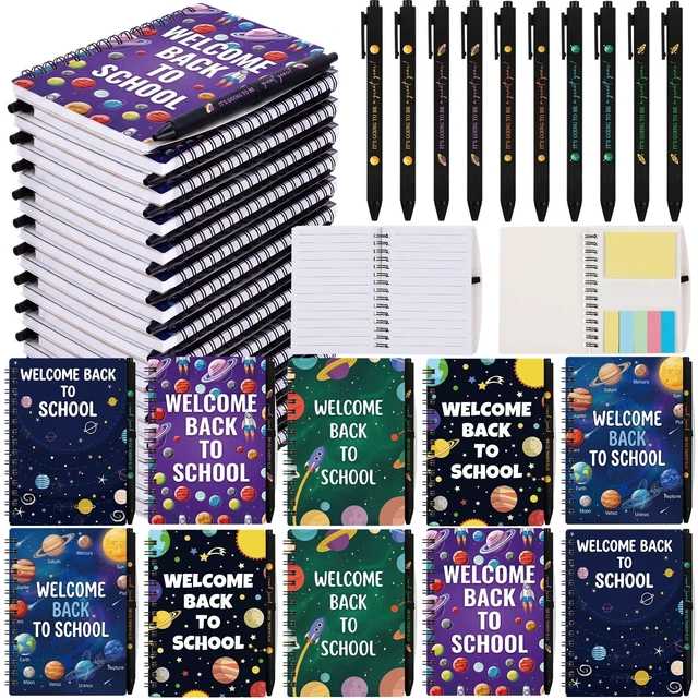 Main image of 40pcs Back to School Gift for Student Teacher, Notebook and Pen Set Spiral Notebooks with Sticky Notes, Motivational Pens, First Day of School Supplies, Gifts for Teacher Student Classroom