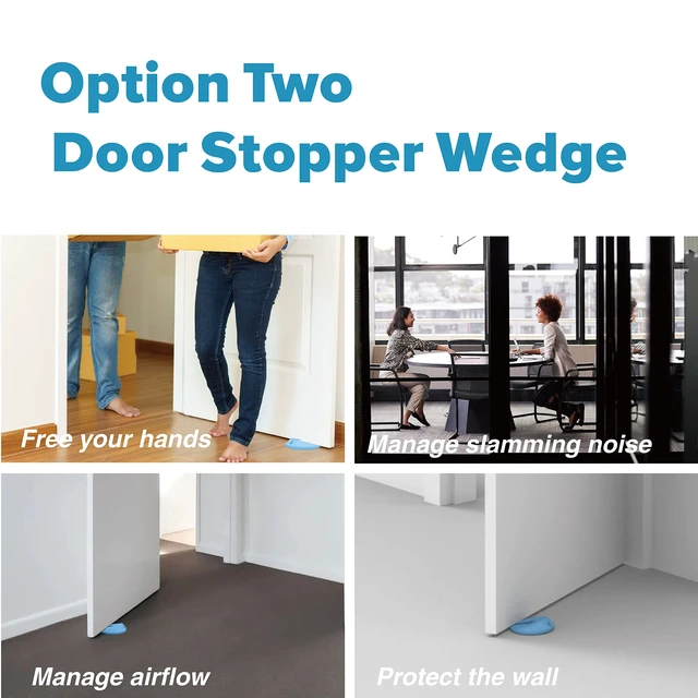 Alt view image 4 of 7 - Upgraded Silicone Door Pinch Guard and Door Stoppers 2 Functions in 1 with 2 Free Hooks, Heavy Duty Finger Pinch Guard Prevents Finger Pinch Injuries, Slamming Doors. 2 Packs, Blue