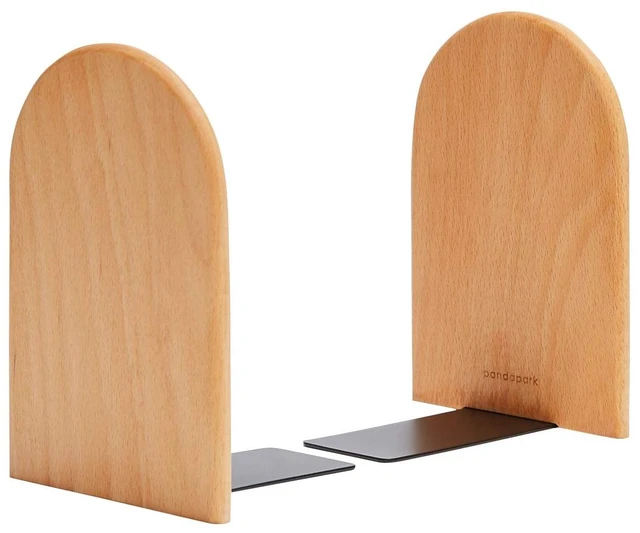 Main image of Wood Bookends,Non-Skid Bookend for Shelves,Heavy Duty Bookends,Book Stand for Books/CDs,1 Pair