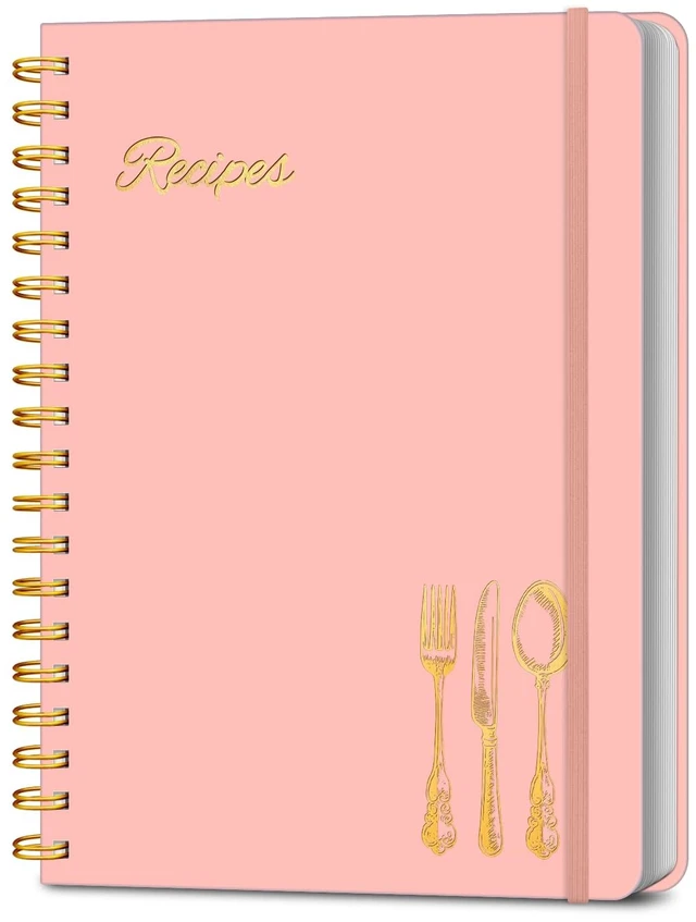 Main image of Recipe Book to Write in Your Own Recipes, Spiral Blank Cookbook 150 Recipes Hardcover Recipe Journal with Ample Space, Waterproof Blank Recipe Notebook for Easy Kitchen Use, Elegant gift - Pink