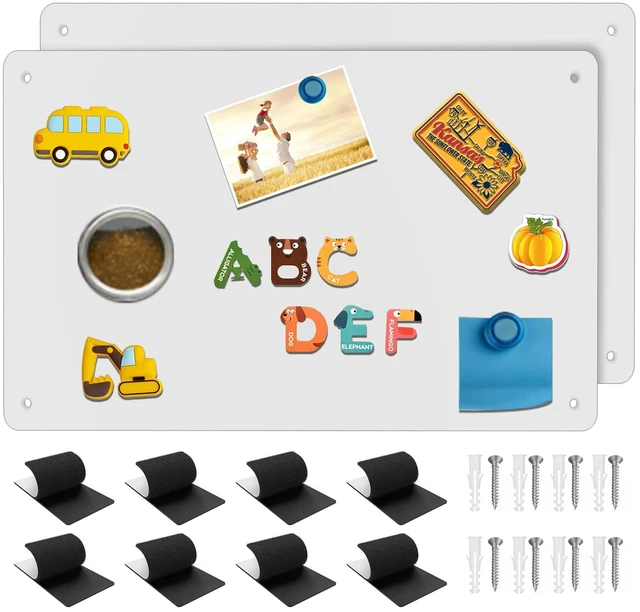 Main image of 2Pack Magnetic Board,17.1" x 11.8" Magnet Display,for Magnets and Bulletin Board,Suitable for Wall, Refrigerator, Compartment, Cabinet etc,Comes with Dual Lock Tape for Easy Hanging (White