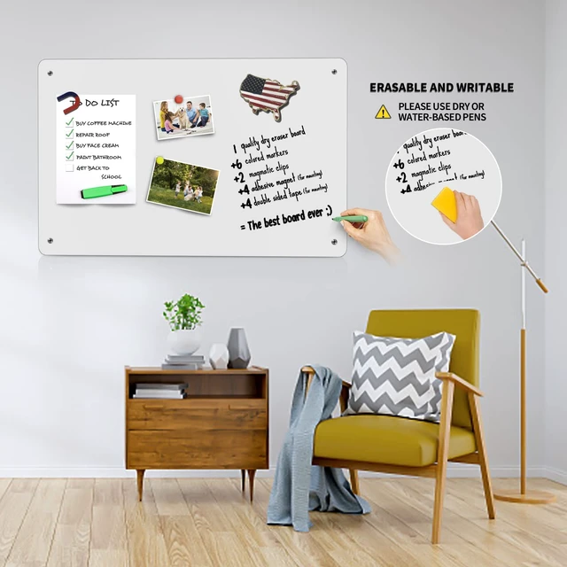 Alt view image 4 of 6 - 2Pack Magnetic Board,17.1" x 11.8" Magnet Display,for Magnets and Bulletin Board,Suitable for Wall, Refrigerator, Compartment, Cabinet etc,Comes with Dual Lock Tape for Easy Hanging (White