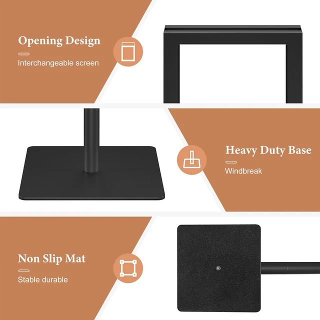 Alt view image 5 of 7 - Standing Sign Holder 11 x 17, Adjustable Pedestal Sign Stand, Double-sided Floor Signage Stands for Outdoor Indoor Poster Display