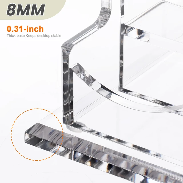 Alt view image 6 of 7 - Business Card Holder Display for Desk-12 Slots 4 Tier Clear Multiple Acrylic Cards Stand for Women and Men, Business Card Holder Case for Office Supplies Home School