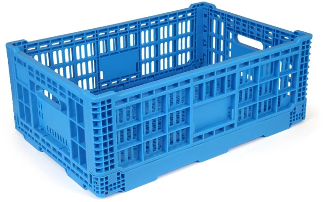 Main image of 52L Plastic Collapsible Storage Bins with Handles, Stackable Folding Storage Crates, Hold 130 lbs Per Bin, Heavy Duty Milk Crates Containers for Home Organizing