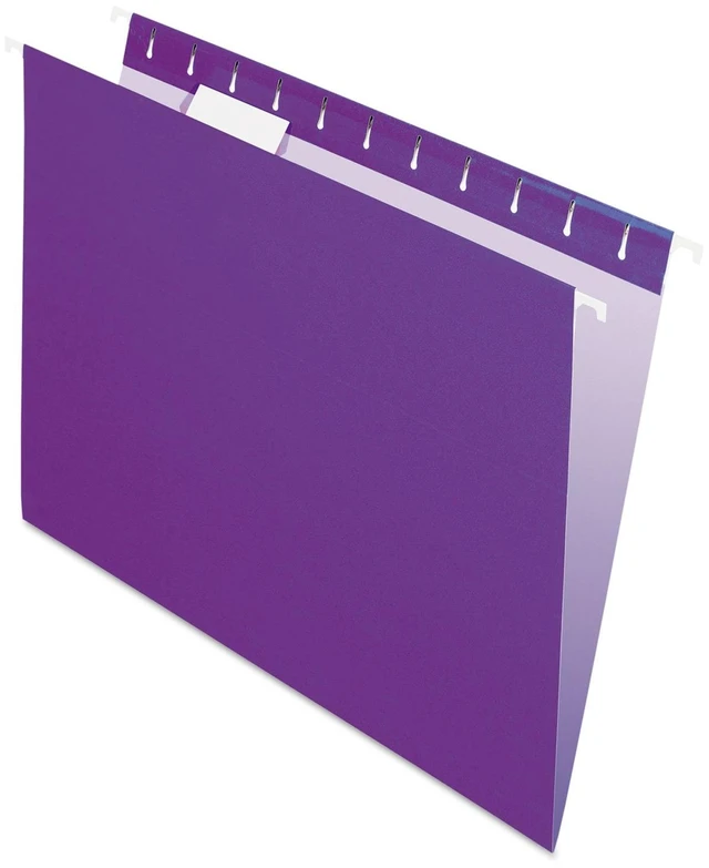 Main image of Recycled Hanging Folders, Letter Size, Violet, 1/5 Cut, 25/BX (81611)