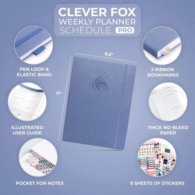 Alt view image 2 of 6 - Planner PRO Hourly, Undated Weekly & Monthly, Lavender 8.5x11" daily planner with time slots, Eco leather cover, Stickers, 120gsm paper, Work schedule organizer, Appointment book