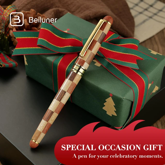 Alt view image 5 of 7 - Luxury Wood Rollerball Pen Set, Chess Style with Gold Finish Elegant Fancy Nice Gift Pen Set for Signature Executive Writing Office Supplies - Gift Boxed with Extra Refills (Black)