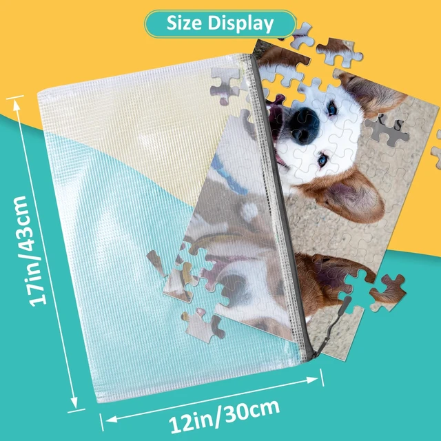 Alt view image 2 of 6 - 12pcs Mesh Zipper Pouch Bags, A3 Puzzle Bag for Organizing, File Bags Storage Bag, Board Games and Office Supplies
