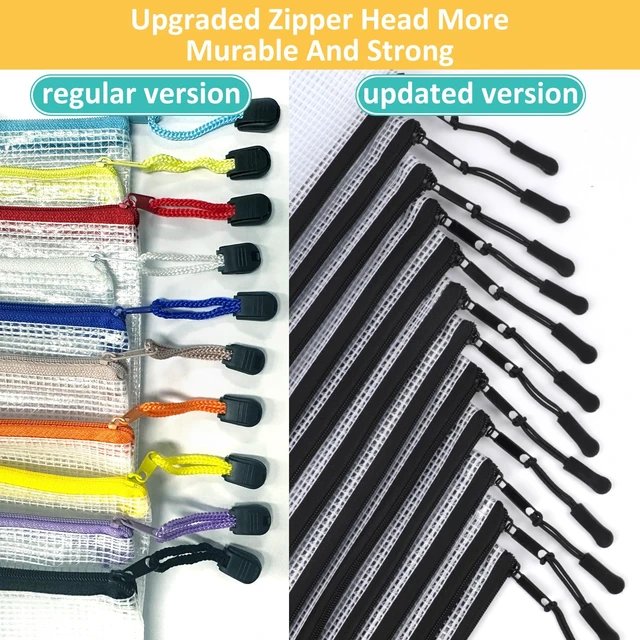 Alt view image 4 of 6 - 12pcs Mesh Zipper Pouch Bags, A5 Storage Bag for Organizing, File Bags for Office, Board Games and Home Supplies
