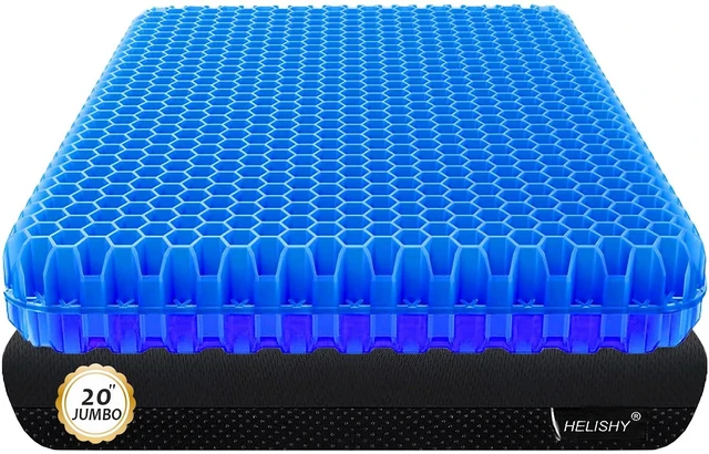 Main image of 20" Gel Seat Cushion for Long Sitting Pressure Relief - Jumbo & Thick Gel Cushions for Office Chairs - Tailbone Pain Relief Cushion, Sciatica & Back Support, Wheelchair Cushions & Car Seat Cushion