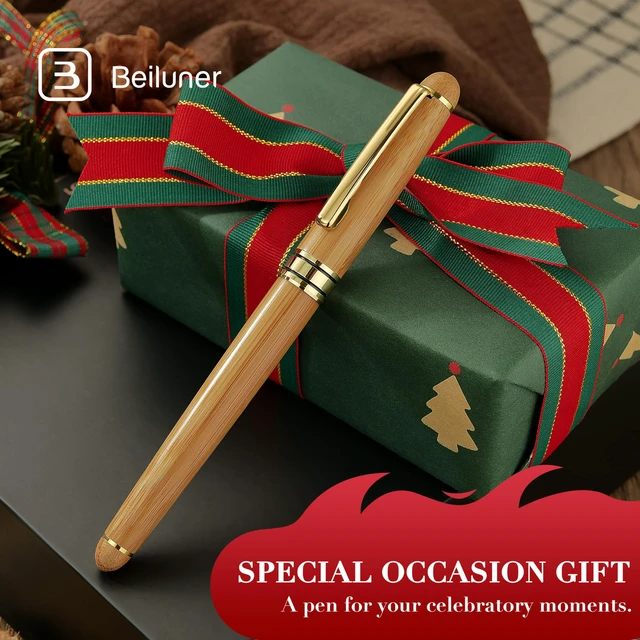 Alt view image 5 of 7 - Wood Rollerball Pen Writing Set, Elegant,Bamboo with Gold Finish Elegant Nature Nice Pen Set for Signature Executive Office Fancy Writing Supplies-Christmas Gift Boxed Extra Refills (Black)