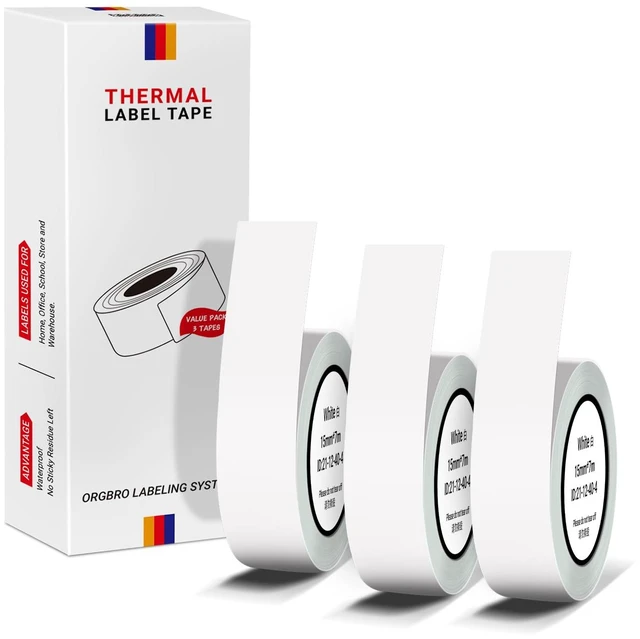 Main image of Genuine X1 Label Maker Tape, 15×700mm, 3-Roll, White Continuous Thermal Label, Easy Tear off, BPA-Free, Strong Adhesion, Water-Proof & Oil-Proof, Great for School, Office, Home