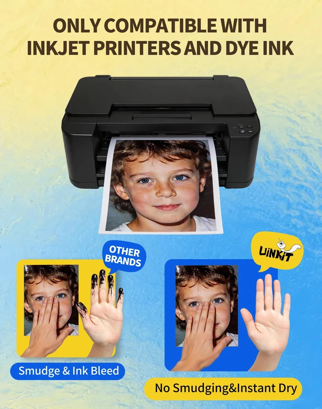 Alt view image 3 of 7 - 135gsm Glossy Inkjet Flyer Paper, Single-Sided (100, 8.5x11) Lightweight 135gsm quick-dry sheets for dye ink printing, chip bags, brochures, menus, party favors, and candy wrappers